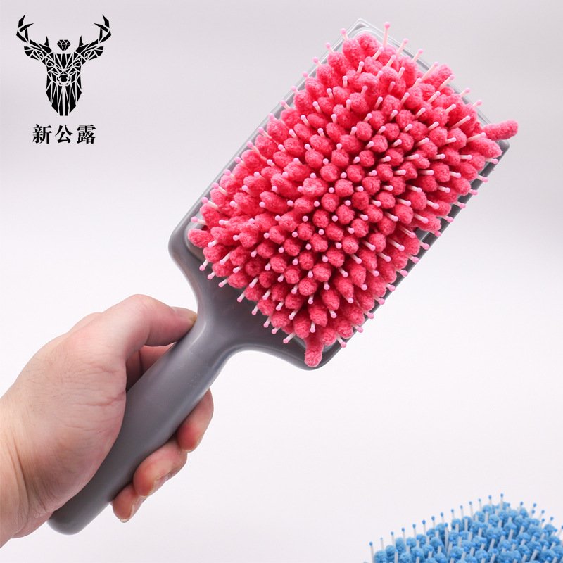 Women Dry Hair Comb Water Absorbent Microfiber Vented Back Air Bag Massage Comb For Medium Thick Hair blue 1pc