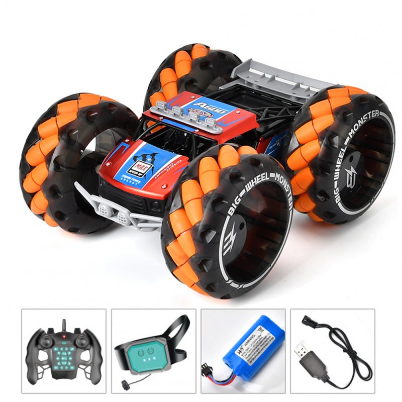 Remote Control Rotating Alloy Car Gesture Induction Off-road Vehicle Cv-a600-2 Orange Dual RC