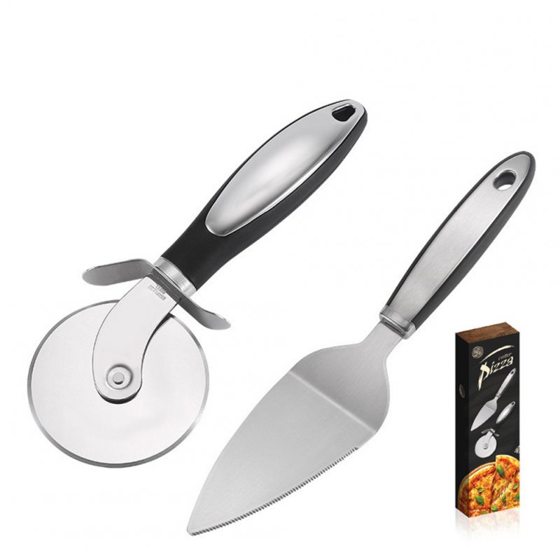 2 Pcs/set Stainless Steel Pizza  Spatula  Set Ergonomic Anti-slip Handle Convenient Hook Design Kitchen Tool For Family Restaurant Hotel 