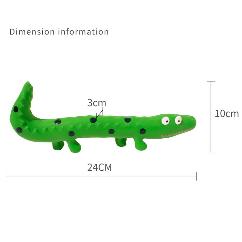 Pet Dog Latex Squeaky Toys Indestructible Bite-resistant Lizard Shape Sound Toys Pet Accessories For Small Medium Dogs (24 x 10cm) 