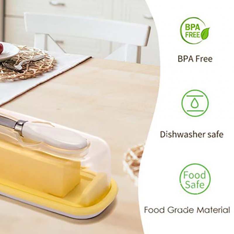 Silicone Butter Dish With Knife Dishwasher Safe Butter Keeper Kitchen Utensils With Transparent Lid 