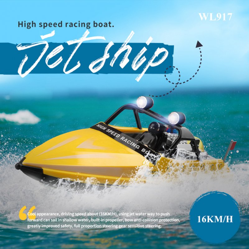 Wltoys Boat Wl917 Mini Rc Jet Boat with Remote Control Jet Thruster 2.4g Electric High Speed Racing Boat Toy 