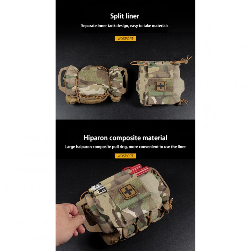 Tactical Pouch Detachable Outdoor Liner Rapid Deployment Tactical Medical First Aid Bag Black