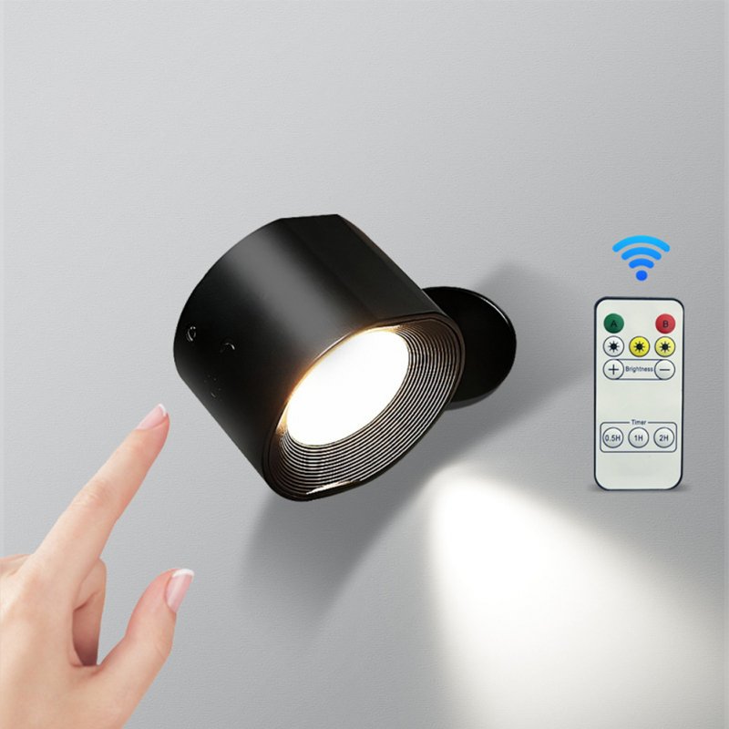 Led Wall Lamp Luminous Adjustable Brightness Usb Rechargeable Remote Control Bedside Reading Lights 
