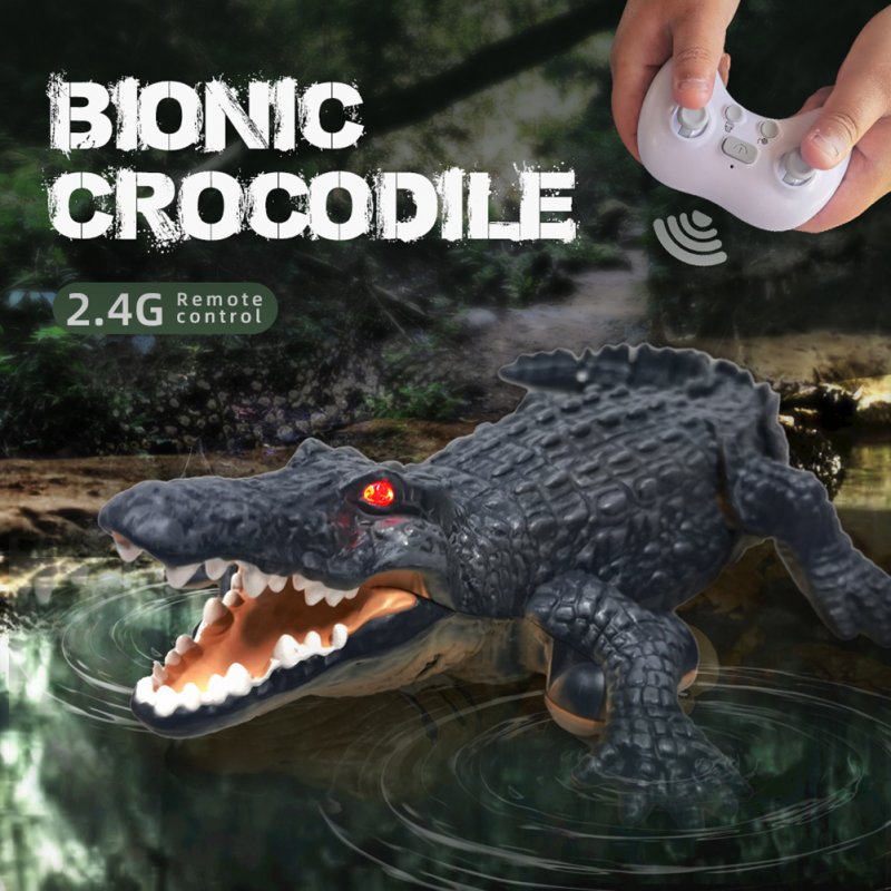 2.4ghz Remote Control Crocodile Underwater Simulation Fish Swimming Eye Glowing Toy