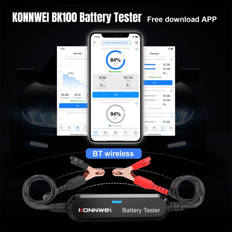 BK100 BST360 Battery Tester Bluetooth 12v Battery Monitor Charging Cranking Analysis Test Tools 