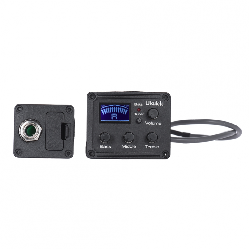 Acoustic Electric Guitar Preamp Pickup Digital Tuner Ukulele Pickup Preamplifier 4 Band Tuner System With LCD Display 