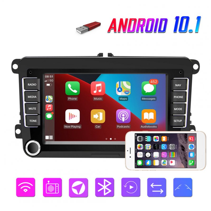 2-din 7-inch Android Car Navigation Central Control Large-screen Built-in Wireless Carplay Radio for Volkswagen