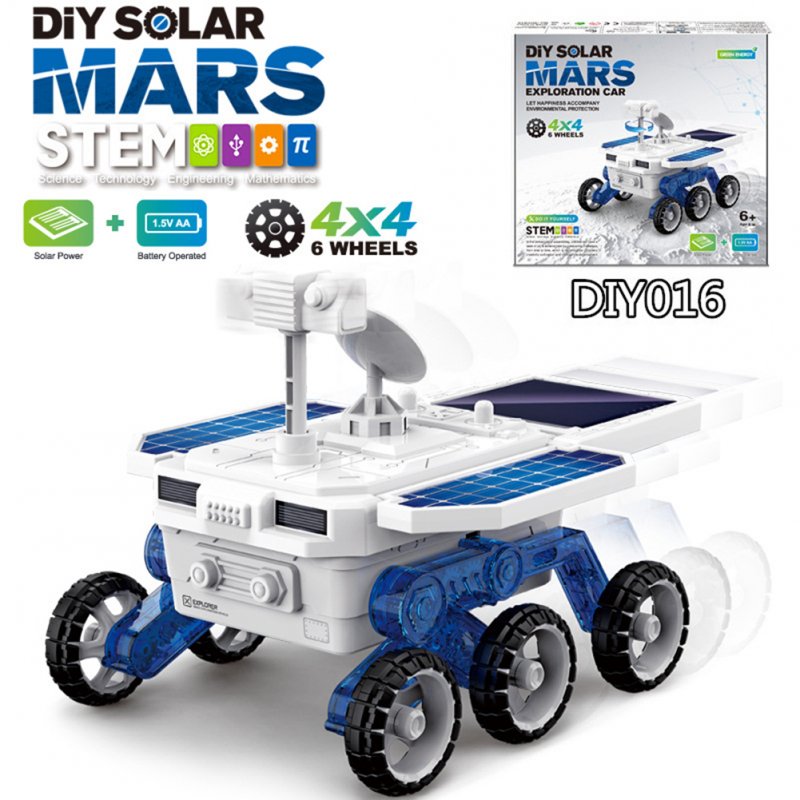 Diy016 Solar Powered Car Assembly 4wd Planetary Exploration Vehicle Science Education Toys For Kids Gifts 