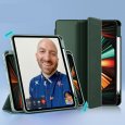 Tablet  Protective  Cover Silicone Case With Pen Slot Magnetic 360 Degree Rotatable Foldable Design Compatible For Pro2 Pro3 Pro5 Air4 Army Green_Pro2 11 inch (2020)