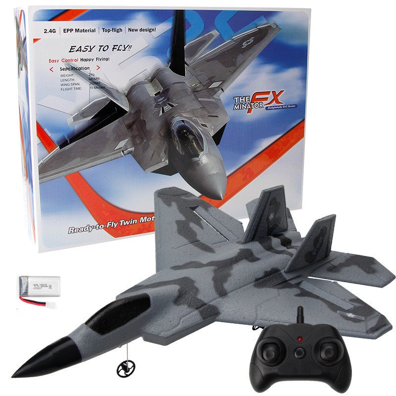 Fx622 2.4G Remote Control Plane Fixed Wing Small F22 Fighter Aircraft Model Toy RC Glider 
