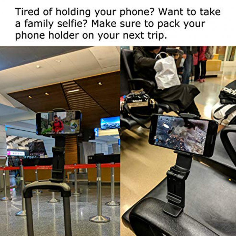 Phone Holder Mount Hands-free 360 Degree Rotation Foldable Desktop Clip Bracket Travel Essential Accessory 