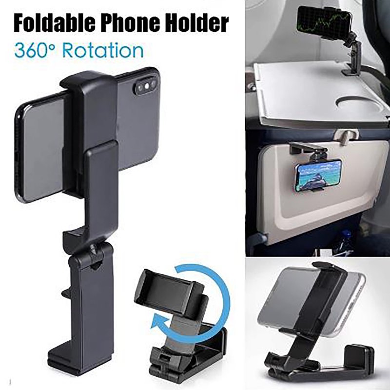 Phone Holder Mount Hands-free 360 Degree Rotation Foldable Desktop Clip Bracket Travel Essential Accessory 