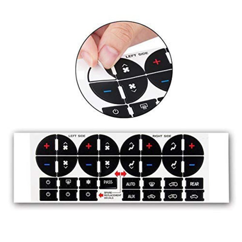 2pcs AC Dash Button Sticker Auto Button AC Central Control Repair Stickers 