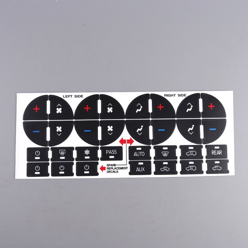 2pcs AC Dash Button Sticker Auto Button AC Central Control Repair Stickers 