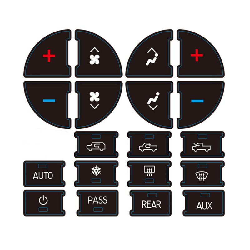 2pcs AC Dash Button Sticker Auto Button AC Central Control Repair Stickers 