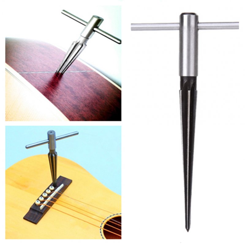 Bridge Pin Hole Reamer Tapered 5-degree 6 Fluted Acoustic Guitar Woodworker DIY Pickup Luthier Tool 