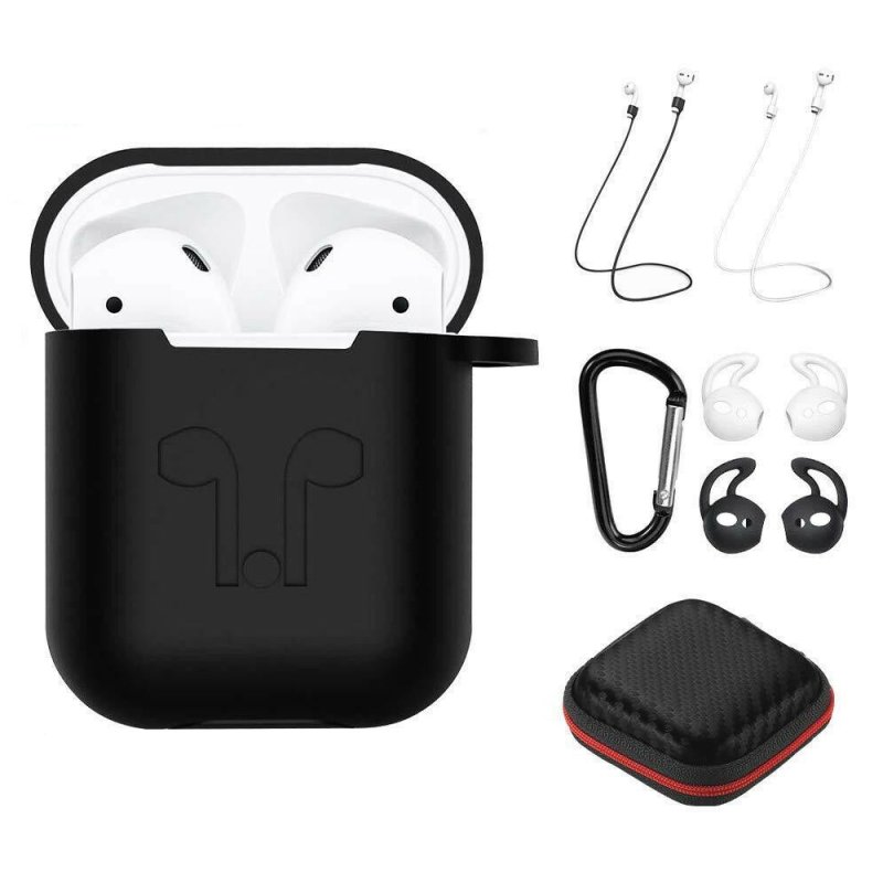 7 in 1 Strap Holder & Silicone Case Cover for Apple Airpods Air Pod Earpods Accessories