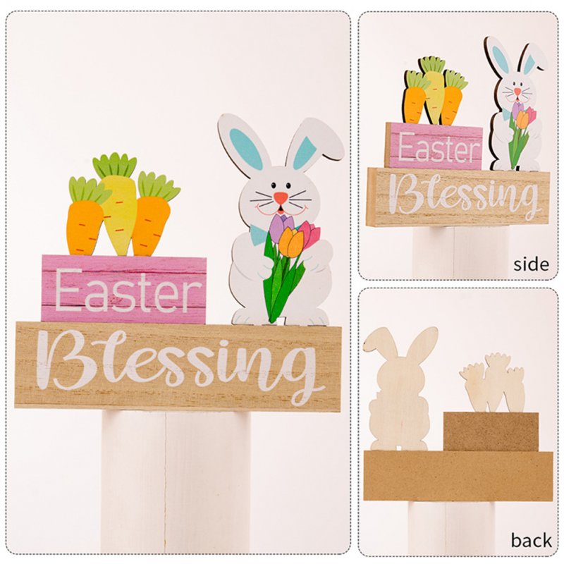 Easter Wooden Ornament Rabbit Gnome Easter Decoration Supplies For Table Desktop Office Home Decor 
