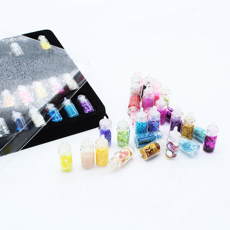 48 Bottles DIY 3D Crystal Nail Art Powder Sequins Glitter Manicure Tips Set Beauty Random Style