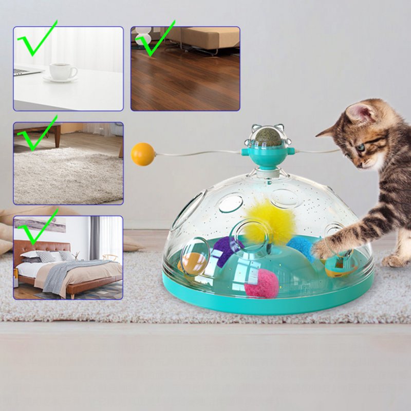 Pet Cat Rotating Windmill Toys With Ball Scratch-resistant Interactive Turntable Pet Educational Toys 