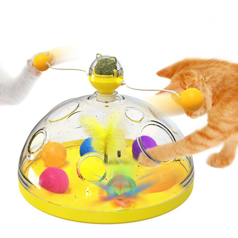 Pet Cat Rotating Windmill Toys With Ball Scratch-resistant Interactive Turntable Pet Educational Toys 