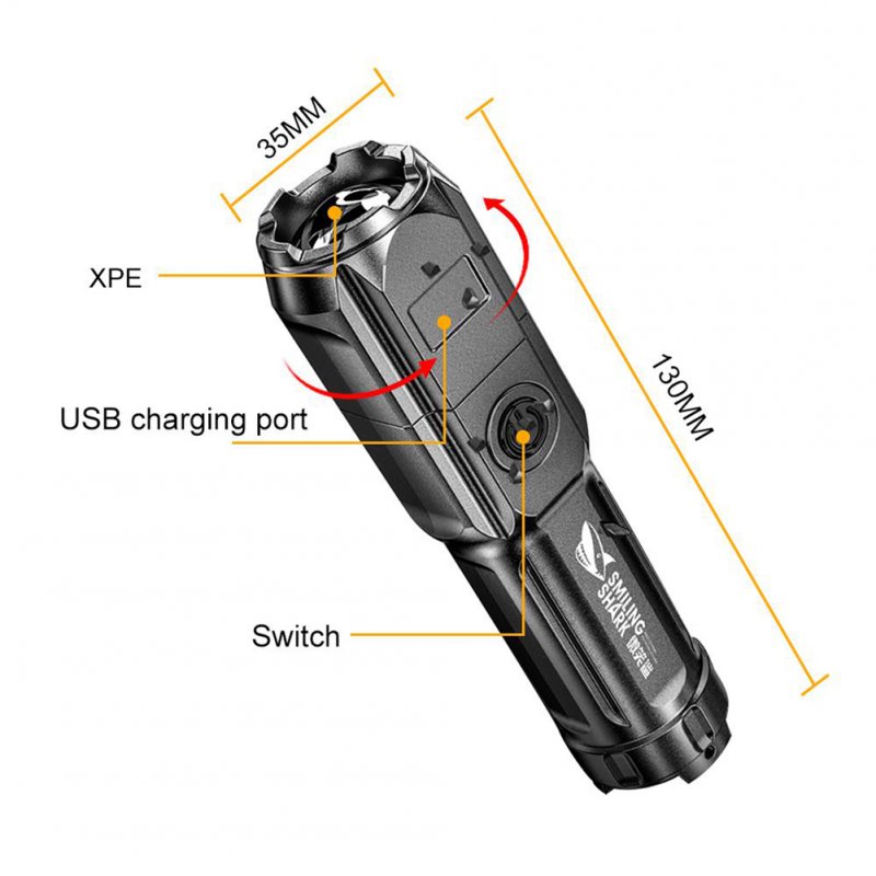 Portable Tactical Flashlight Multi-function Waterproof High-power Strong Light Zoom Outdoor Lighting Tools 