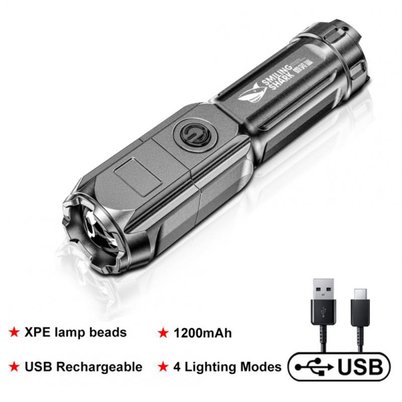 Portable Tactical Flashlight Multi-function Waterproof High-power Strong Light Zoom Outdoor Lighting Tools 