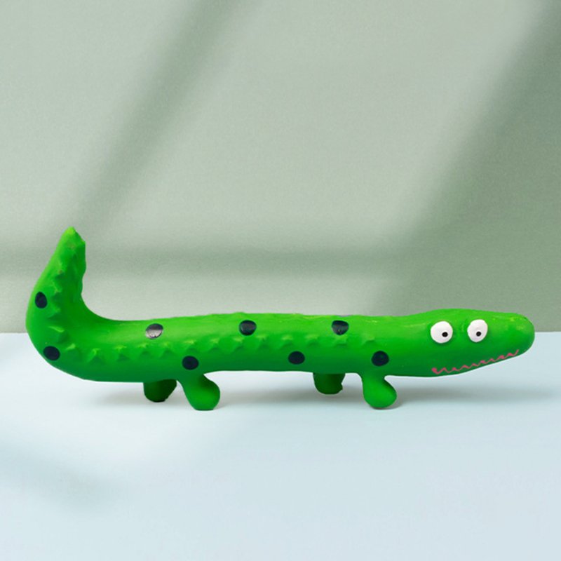 Pet Dog Latex Squeaky Toys Indestructible Bite-resistant Lizard Shape Sound Toys Pet Accessories For Small Medium Dogs (24 x 10cm) 