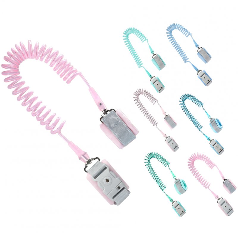 Kids Safety Harness Infant Baby Anti-lost Wrist Band Key Lock 360 Degree Rotation Anti-lost Rope light blue - B 2 meters