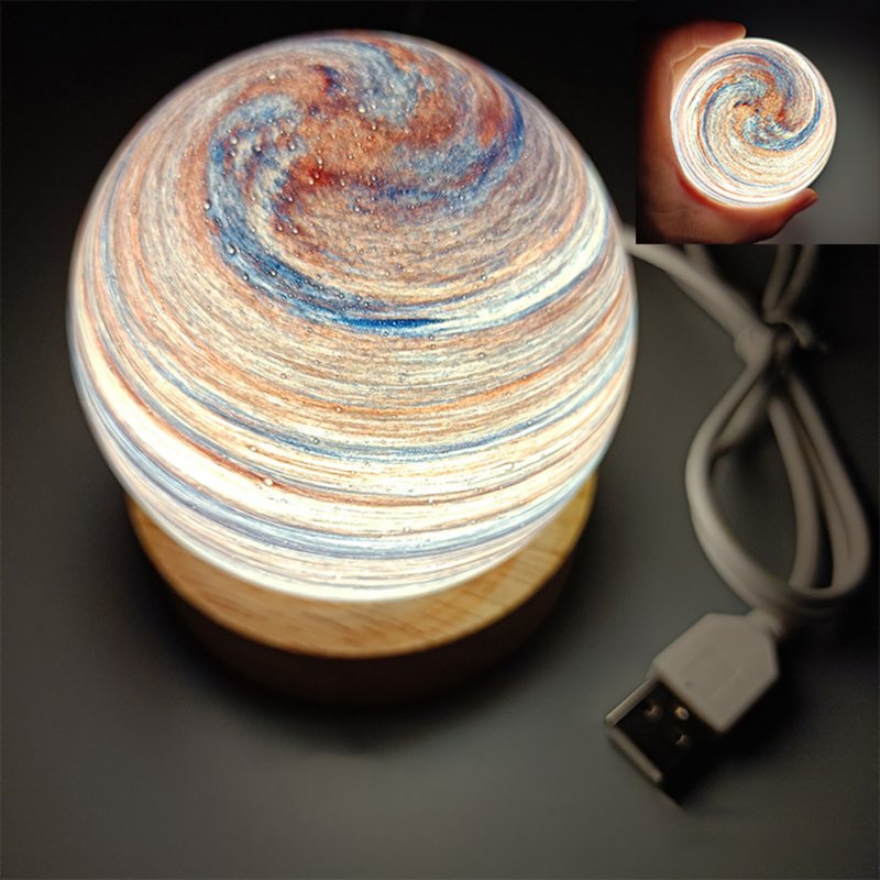 3D Planet Lamp 3-color Stepless Dimming Creative Romantic Bedroom Night Light For Christmas Birthday Gifts (80mm) 