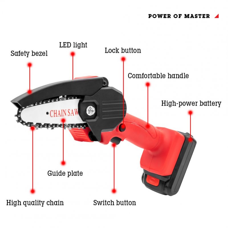Mini Electric  Chain  Saw Woodworking Lithium  Battery Chainsaw Wood  Cutter Cordless Garden  Rechargeable  Tool 