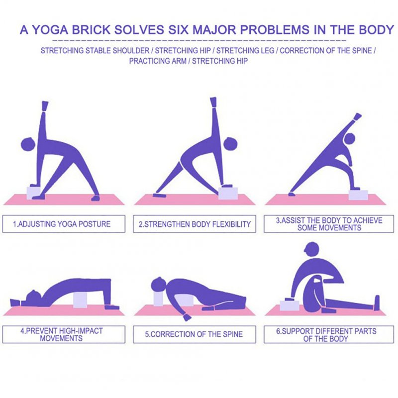 Premium Yoga Blocks Lightweight Non-slip Eva Foam Blocks Yoga Accessories Training Exercise Fitness Tools 