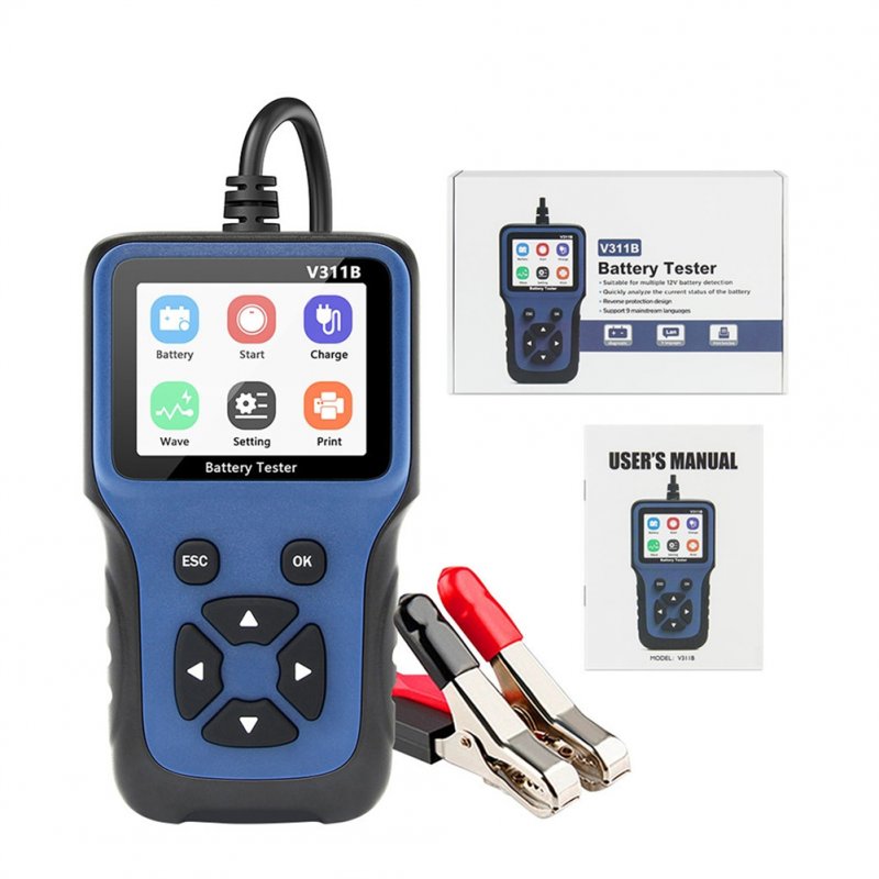V311b Car Battery Tester 12v Car Battery Charger Testing Analyzer 2.8 Inch Tft Color Screen Auto Diagnostic Tools