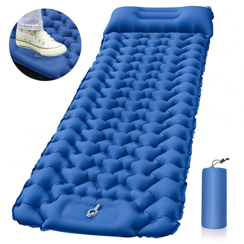 Camping Sleeping Pad Ultralight Mat With Built-in Foot Pump & Pillow Inflatable Sleeping Pads For Camping Backpacking Hiking 
