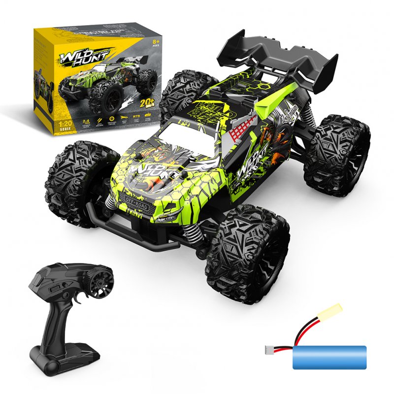 2.4g Remote Control Car 4wd Rc Drift Car 20km/h Power Motor Independent Shock Absorber Anti-crash Rc Vehicle S767-green 1:20