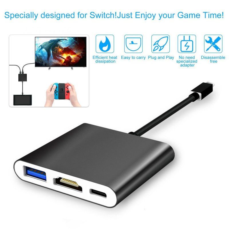 1080P 4K Adapter for HDMI Switch USB Type-C HDMI Converter Type-C Hub Adapter For Home TV PC Video Player 
