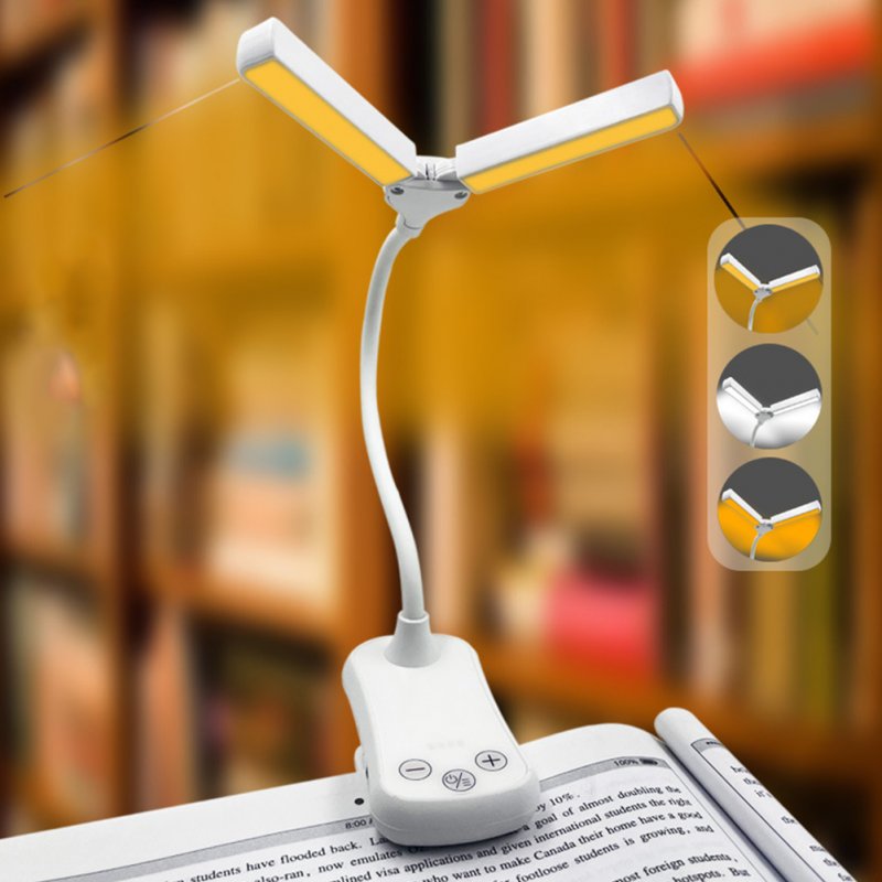 14LEDs Led Clip On Book Light Adjustable 3 Color Temperatures 8 Brightness USB Rechargeable Desk Lamp Perfect For Book Lovers 