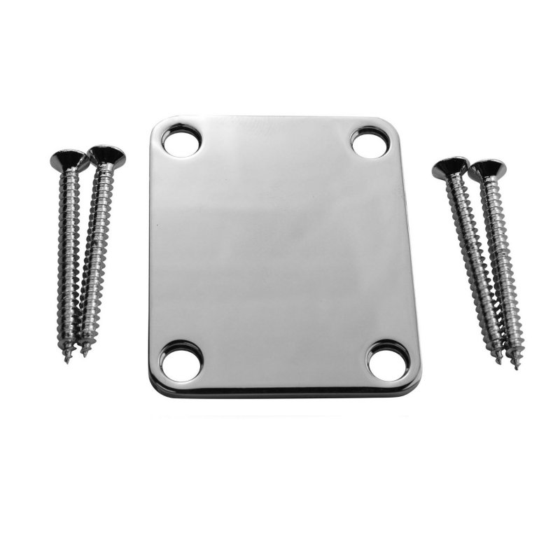 Alloy Neck Plate with 4 Screws Replacement Part for Electric Guitar Bass 