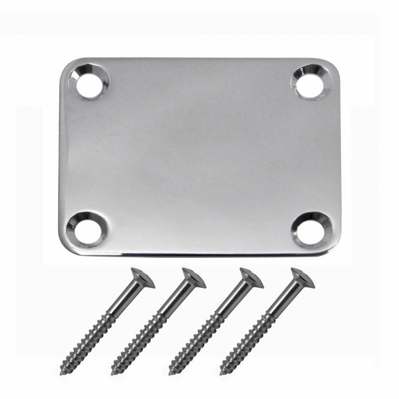 Alloy Neck Plate with 4 Screws Replacement Part for Electric Guitar Bass 