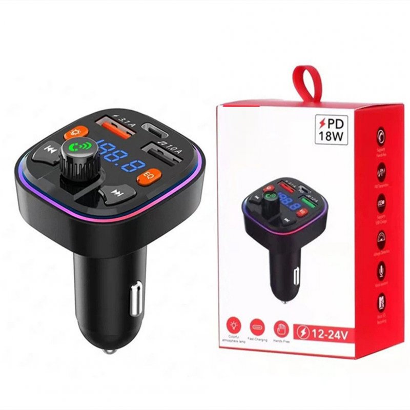 Q5 Car Radio Mp3 Audio Player Bluetooth Hands-free Fm Transmitter Multi-functional Fast Dual Usb Charger 