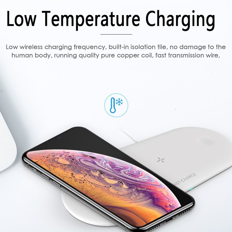 3 in 1 10W Wireless Charger Station Stand Pad for iPhone X XS For Apple Watch Airpods Charging Dock for i watch 3 for xiaomi mi9 