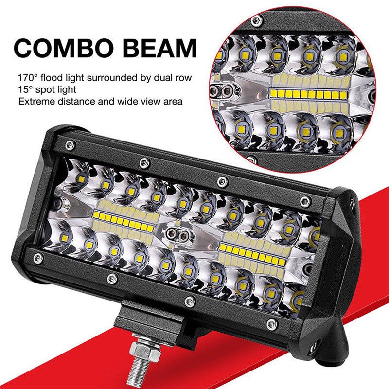 7 inch 400W LED Work Light Bar Flood Spot Beam Offroad 4WD SUV Driving Fog Lamp