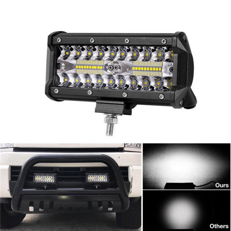 7 inch 400W LED Work Light Bar Flood Spot Beam Offroad 4WD SUV Driving Fog Lamp