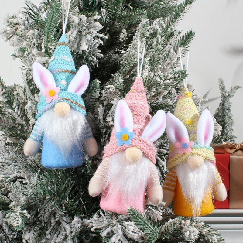 Easter Handmade Faceless Doll Hanging Ornaments With Lights Easter Decoration Supplies Home Decor 
