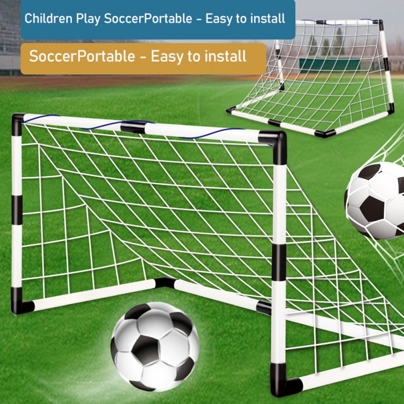 Portable Soccer Goal Net Set Children Sports Practice Soccer Goals With Soccer Ball Training Toys For Kids Gifts 