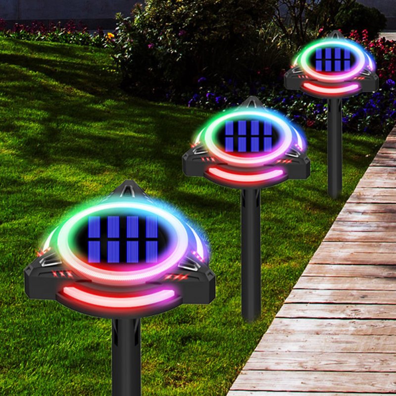 4W LED Solar Garden Light Built-in Solar Panel Weatherproof Color Changing Outdoor Courtyard Lamp For Fence Pathway Trees Garden Yard 
