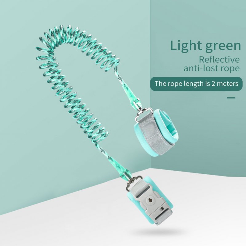 Kids Safety Harness Infant Baby Anti-lost Wrist Band Key Lock 360 Degree Rotation Anti-lost Rope light blue - B 2 meters
