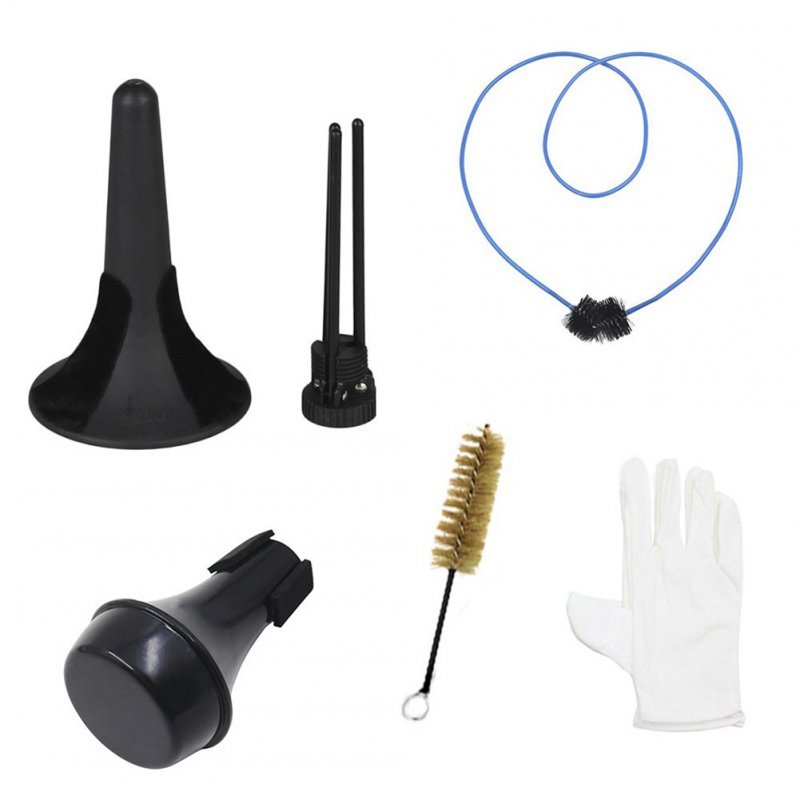 Trumpet Maintenance Kit Trumpet Stand Valve Brush Snake Brush Trumpet Mute 1 Pair Gloves Musical Instrument Cleaning Care Tools 