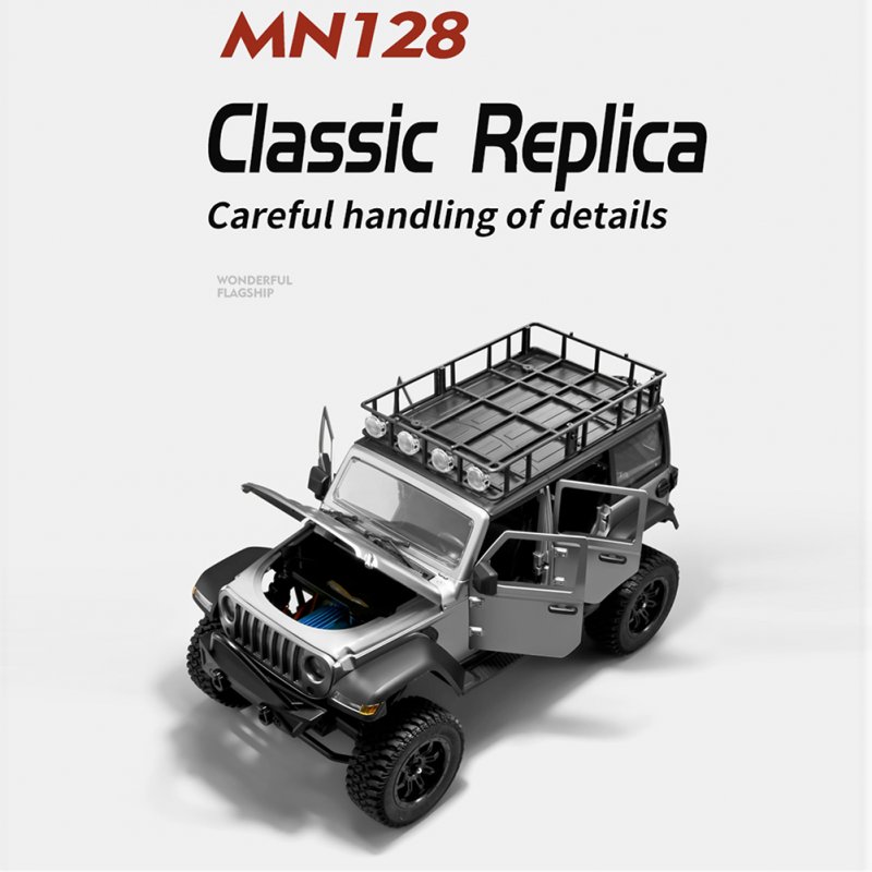 Mnrc Mn128 1:12 Remote Control Car 2.4g 4wd Rock Crawler Climbing RC Car with Led Light Orange